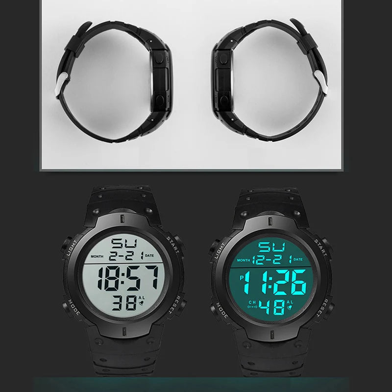 LOR MALE Men Electronic Watch Sports Watches Waterproof Luminous Multifunction Outdoor
