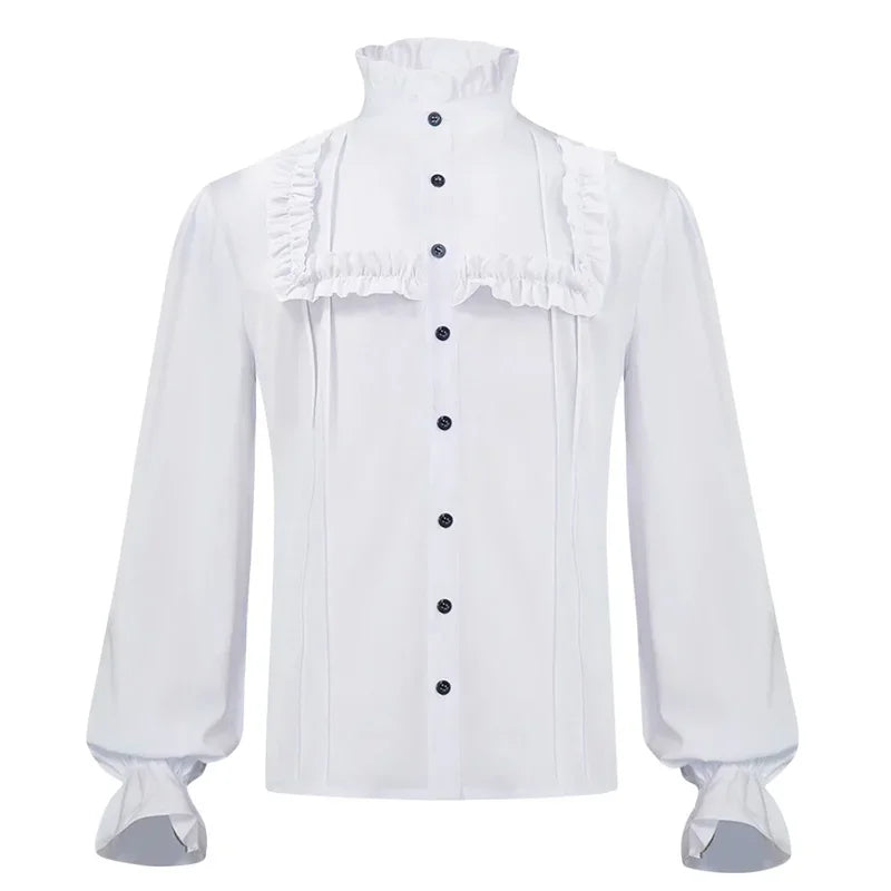 LOR MALE Men's Jacket Victorian Gothic Overcoat Open Pirate Coat Steampunk Jackets Man Clothing Winter Windbreaker Ruffled Shirt ujfj