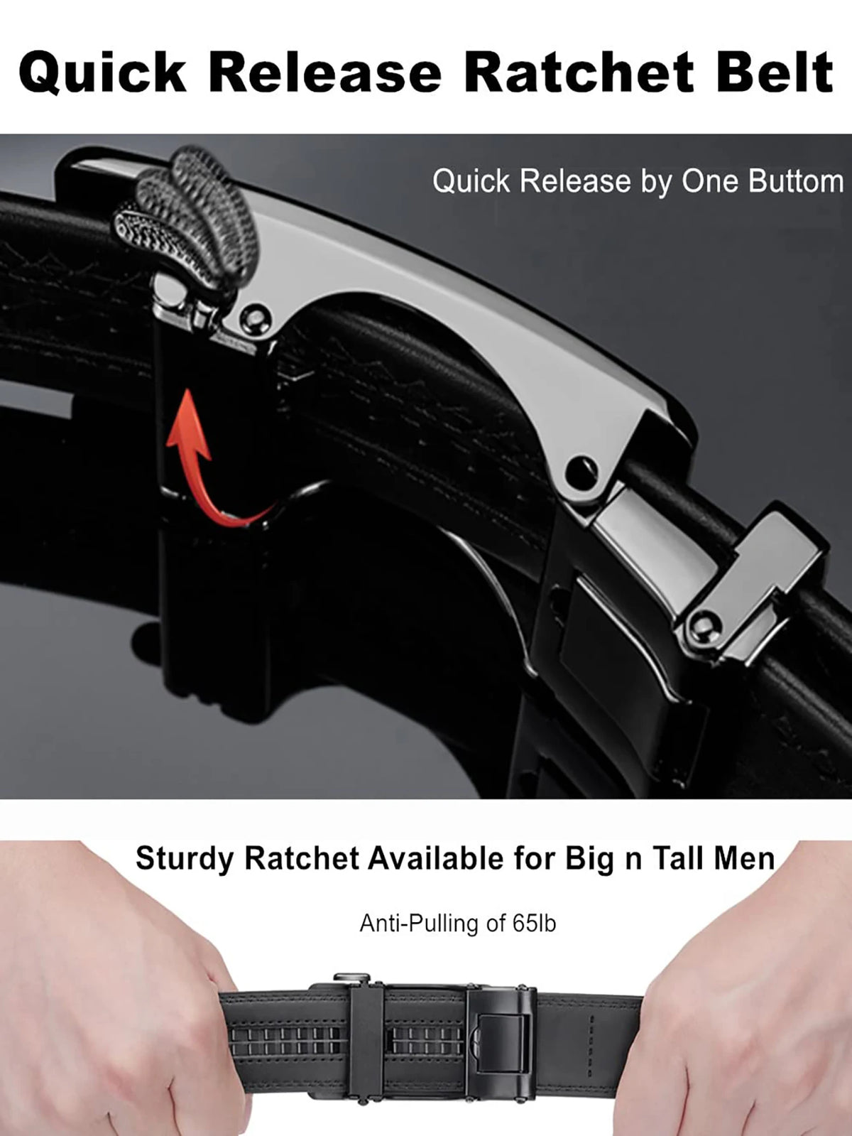LOR MALE High Quality Black Brown Men’s Belt, Genuine Leather Material, Adjustable Automatic Ratchet Buckle, Cuttable Business Belt