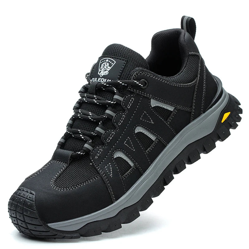 LOR MALE Steel Toe Safety Shoes Men Work Safety Boots Lightweight Breathable Comfortable Sneakers Men Boots Slip-Resistant Shoes