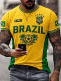 2026 New Brazilian Flag Themed Football Jersey, Fan Friendly Sports Training, Quick Drying T-shirt for Men