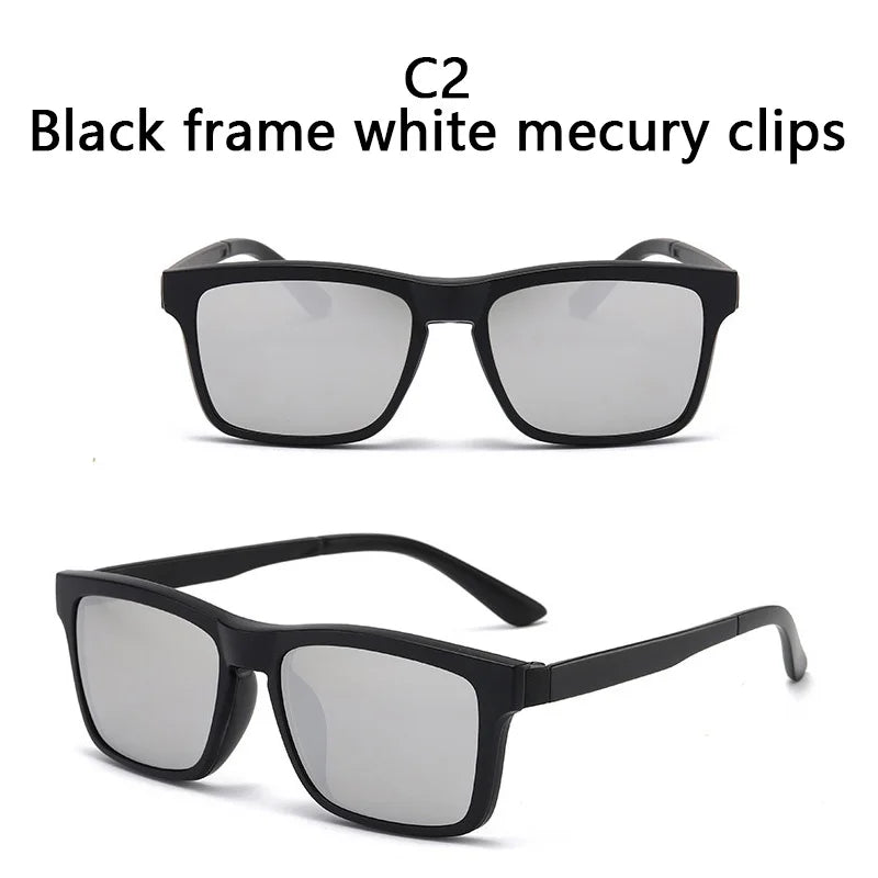 LOR MALE Polarized Sunglasses Men Women 2 In 1 Magnetic Clip On Glasses TR90 Optical Prescription Eyewear Frames Eyeglasses
