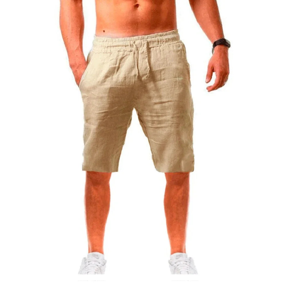 LOR MALE Men's Casual Shorts Loose Sense of texture Short Pants Male Summer Breathable Solid Color Trousers Fitness Streetwear