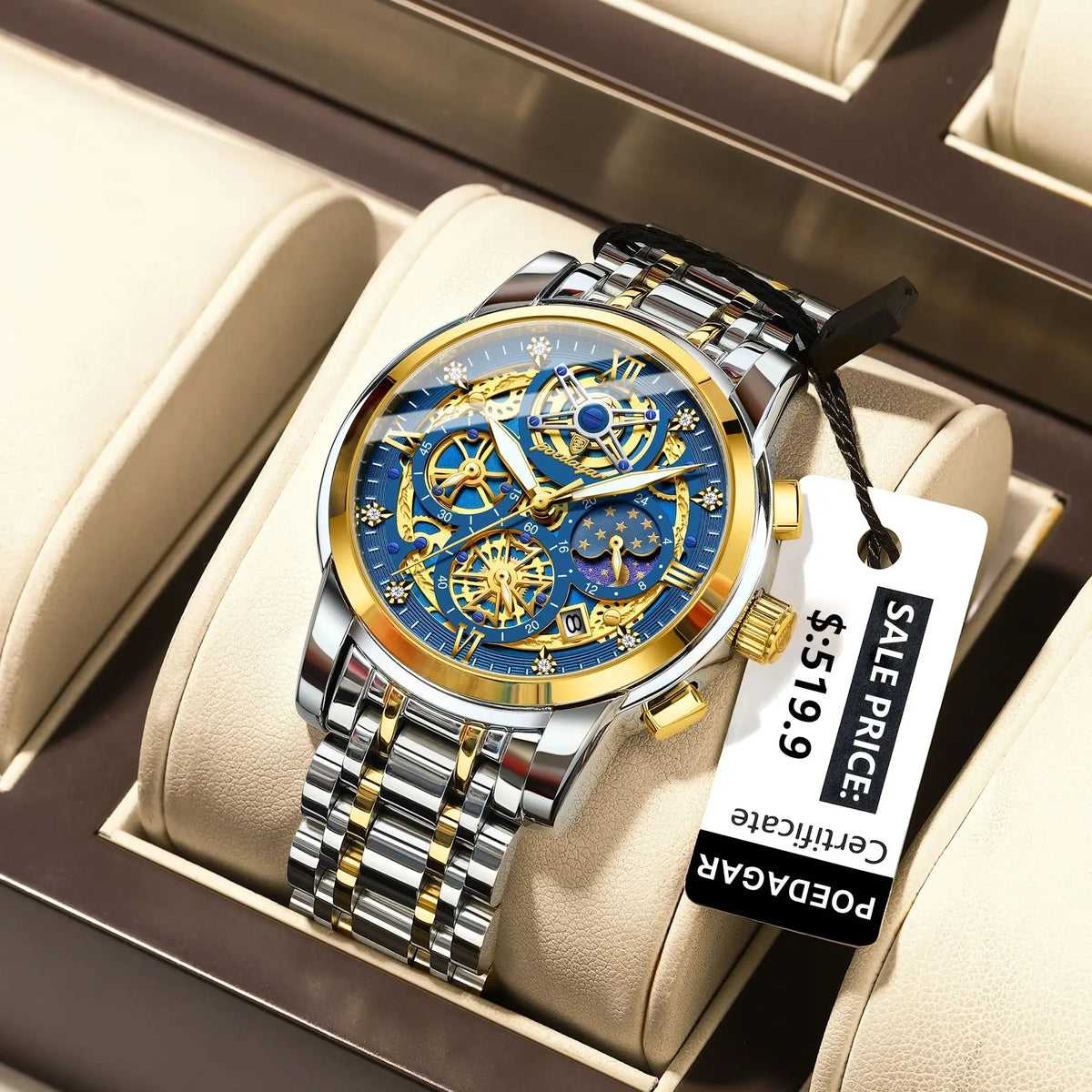 LOR MALE POEDAGAR Luxury High Quality Man Watch Waterproof Luminous Chronograph Date Men Watch Stainless Steel Quartz Men's Watches Reloj