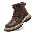 LOR MALE Safety Boots Brown Waterproof Men's Steel Toe Shoes Work Anti-drop Anti-piercing Strong Durable Protective Shoes Indestructible