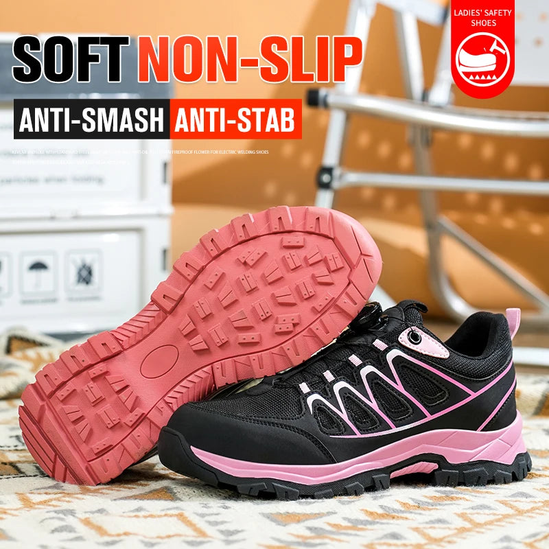 LOR MALE Safety Boots Womens Steel Toe Cap Shoes Casual Walking Wear-resisting Anti-Puncture Work Shoes Indestructible Anti-smash Shoes