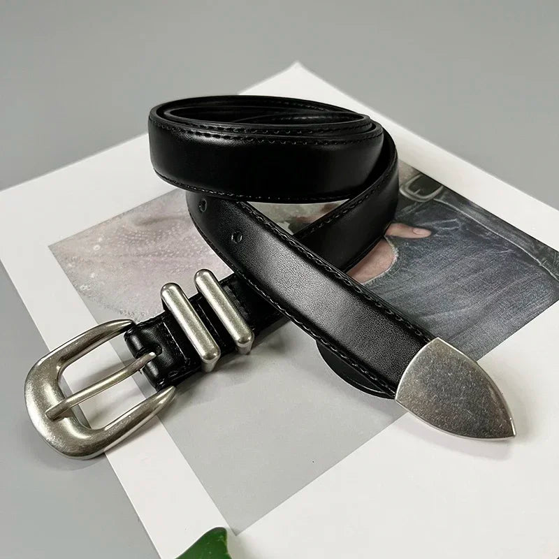 LOR MALE High Quality Real Leather Jeans Belts For Women Simple Design Metal Buckle Waist Belts Cowskin Men Unisex Casual Strap Ceinture