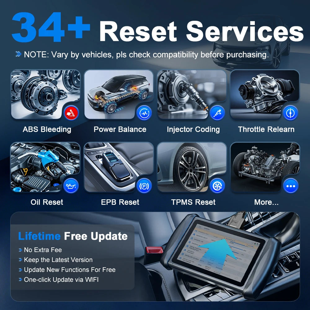 LOR MALE XTOOL InPlus IP616 V2 Automotive Scanner All System Diagnostic Tools Bidirectional 34 Services Lifetime Free Update OBD2 Scanner