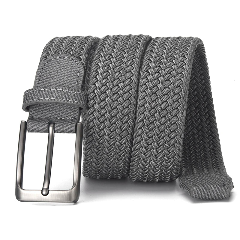 LOR MALE New Fashionable Men's Elastic Belt Pin Buckle Belt High Quality Men's Outdoor Casual Belt Simple Men's Clothing Accessories