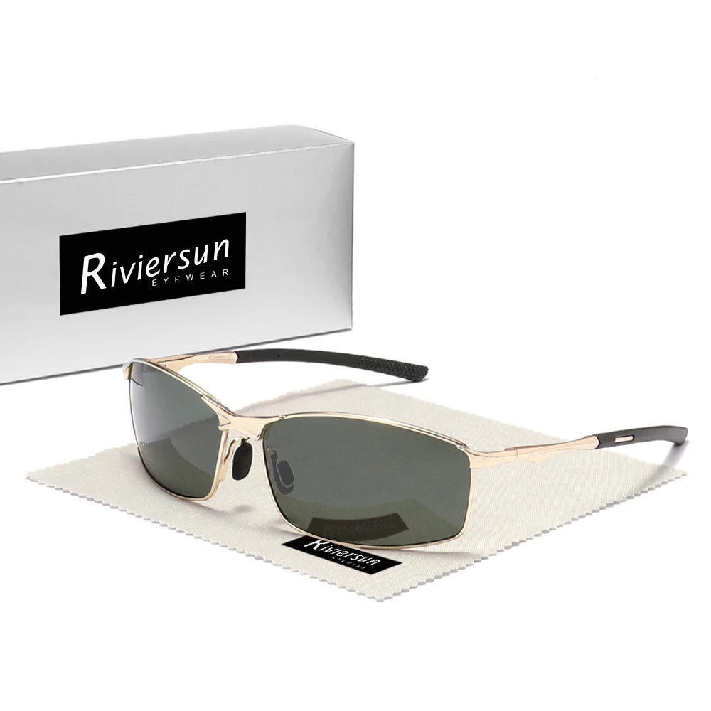 LOR MALE Polarized Alloy Rectangular Sunglasses Glasses Male Sun Glasses Fishing Drivin 2