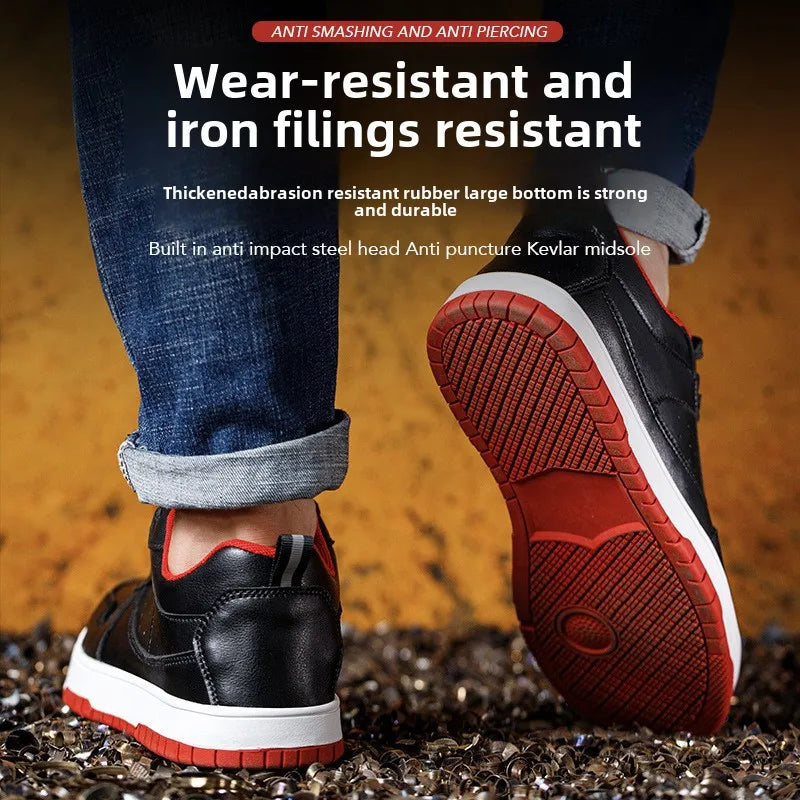 LOR MALE Steel Toe Man Work Boots Industrial Fashion Safety Shoes Men Non-Slip Work Sneakers Construction Waterproof Work Mens Shoes