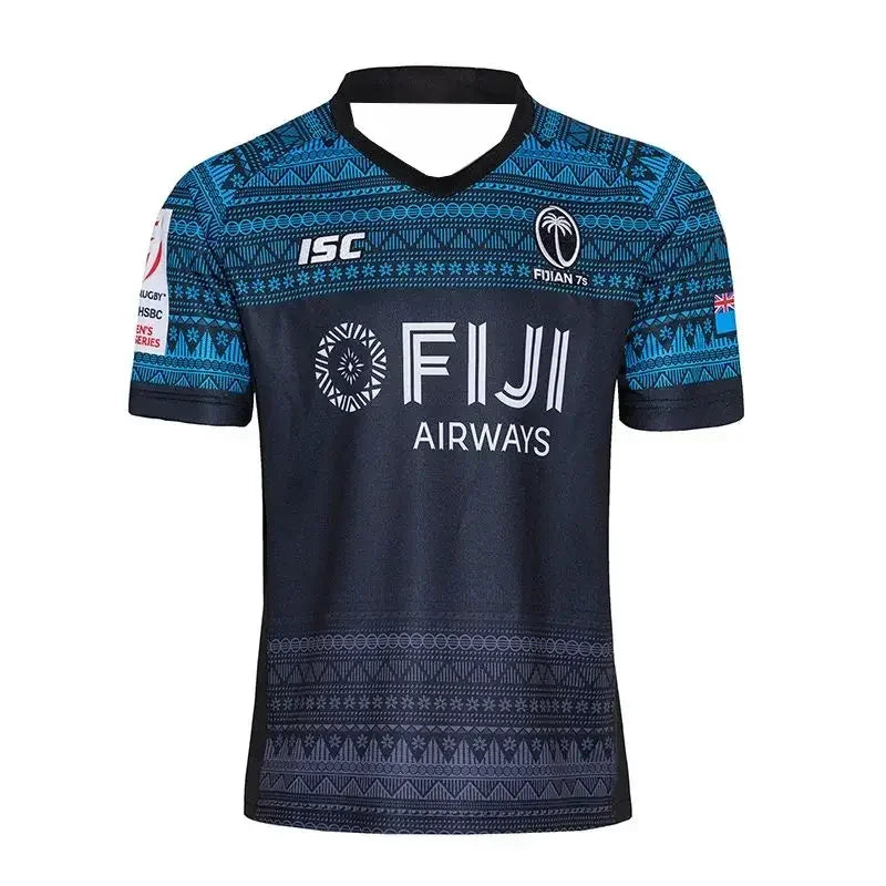 New Fiji Rugby 3D Printed Short-sleeved Jersey for Men, Summer Breathable and Quick-drying Outdoor Casual Fitness Round-neck T-s