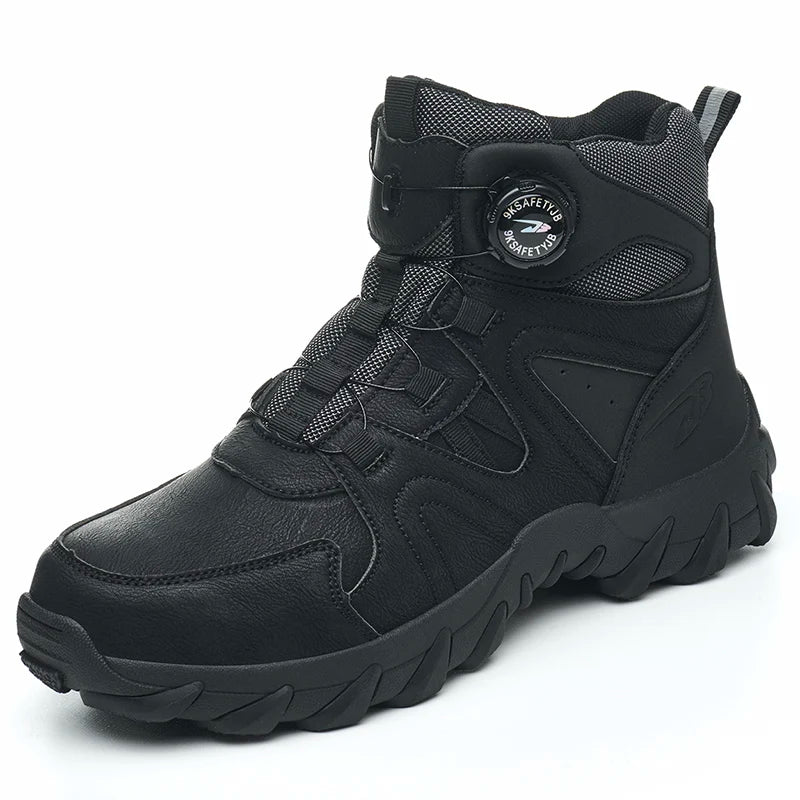 LOR MALE Waterproof Safety Boots Men Indestructible Steel Toe Work Boots Anti-smash Stab-resistant Safety Shoes Mens Tactical Ankle Boots
