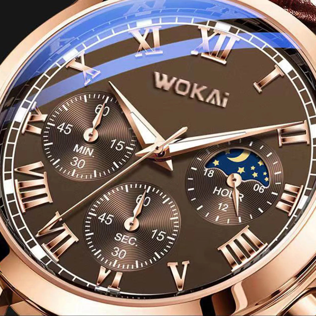 LOR MALE Men Luxury Watches Business Pu Leather Quartz Watch Gifts For Male 2