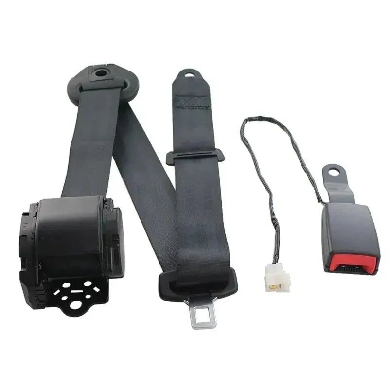LOR MALE For High Quality Seat Belts 3 Point Universal Safety Belt with Curved Rigid Buckle with Warning Cable Car Belt Accessories