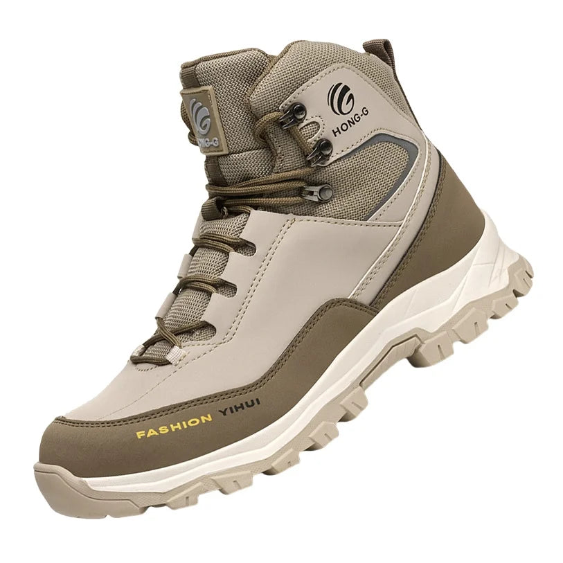 LOR MALE Waterproof Composite Toe Work Boots Puncture-Proof Non-Slip Breathable Comfort Fit for Warehouse Use Mne's Anti-smash Work Boots