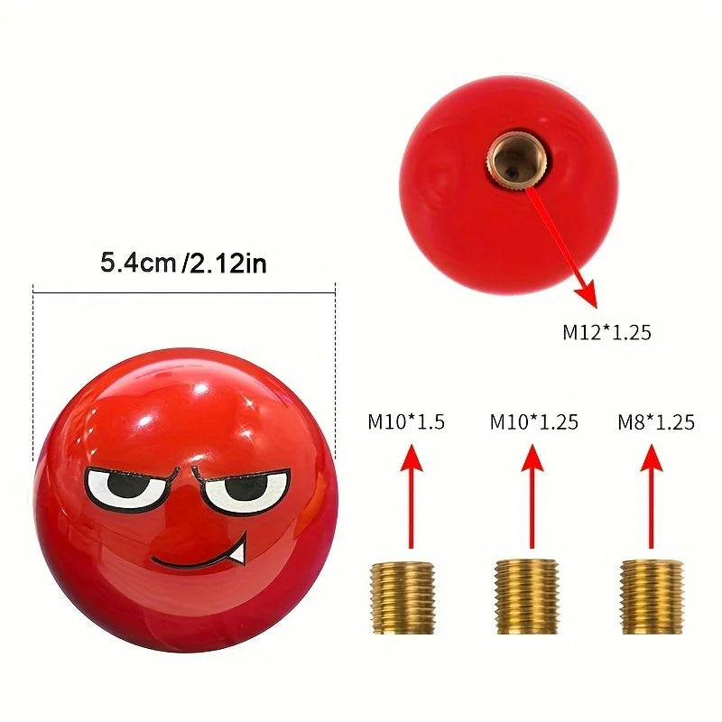 LOR MALE Car Personality, Universal Decoration Modification, Red Bad Smile, Spherical Shift Ball, Car Interior Modification Accessories