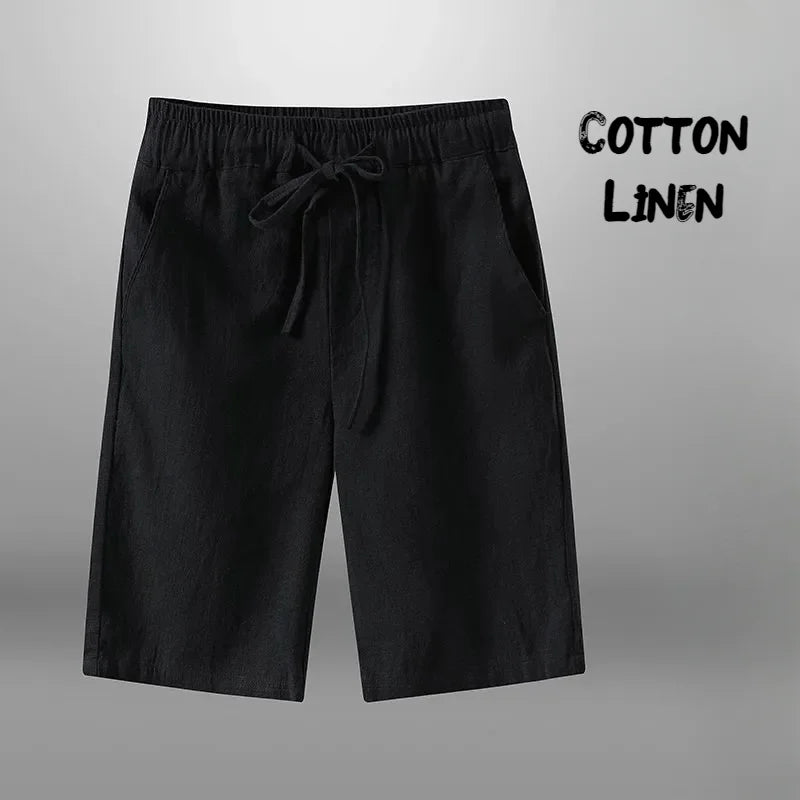 LOR MALE Men Shorts for Men Cotton Linen Casual Breathable Beach Shorts Men's Short Sweatpants Vacation Gym Basketball