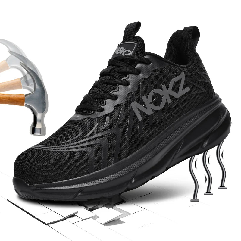 LOR MALE New Safety Boots Men Work Sneakers Indestructible Shoes Steel Toe Protective Boots Anti-smash Anti-puncture Work Safety Shoes