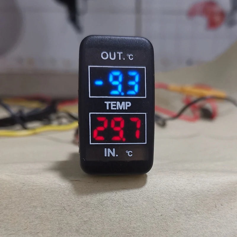 LOR MALE Dual Temperature Display Inside and Outside the Car Dual Temperature Sensor for Toyota Corolla Reiz Prado Prius