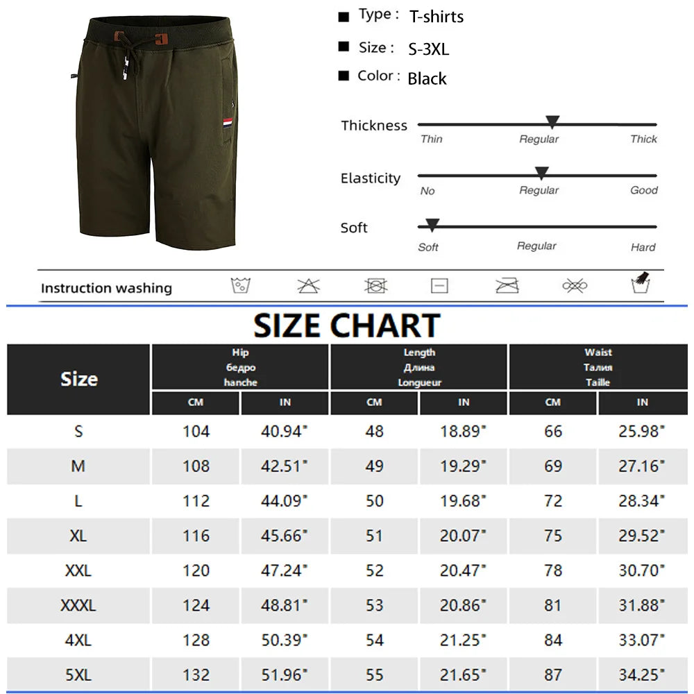 LOR MALE New Men's Shorts Summer Breeches Cotton Casual Sweat Men Hip Hop Streetwear Loose Jogger Shortspocket Beach Short Pants