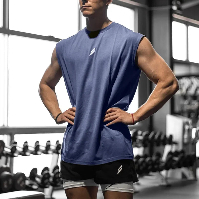 LOR MALE Sleeveless T-shirt Men Quick-drying Fitness Bodybuilding Shirt Male Fashion Basketball Vest Mesh Breathable Summer Gym Tank Men