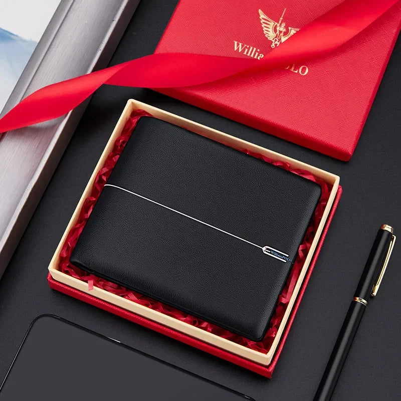 LOR MALE Wallet Men's Short Soft Cowhide Genuine Leather Wallet New Trendy Brand Fashion Men's Wallet Luxury Brand