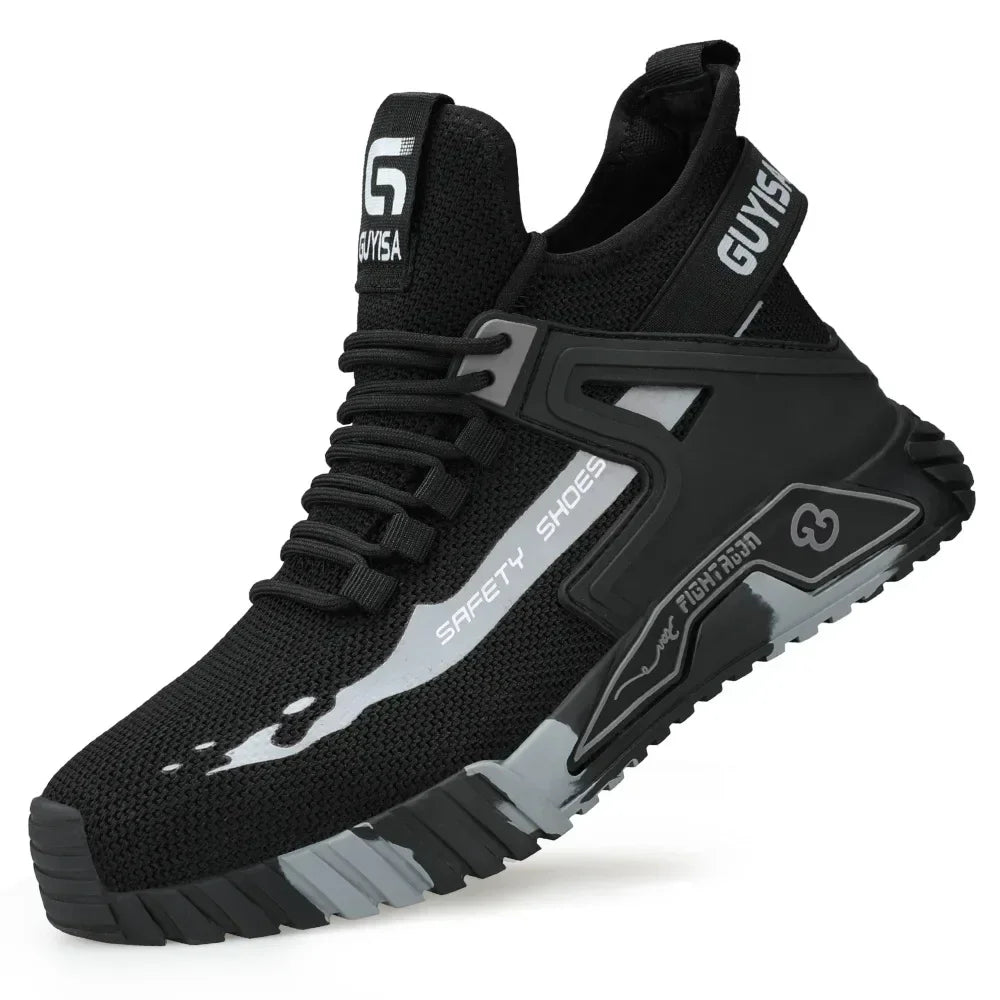 LOR MALE High Top Men's Shoes Steel Toe Work Shoes Men Anti-puncture Safety Shoes Woman Work Safety Boots Man Indestructible Men Boots