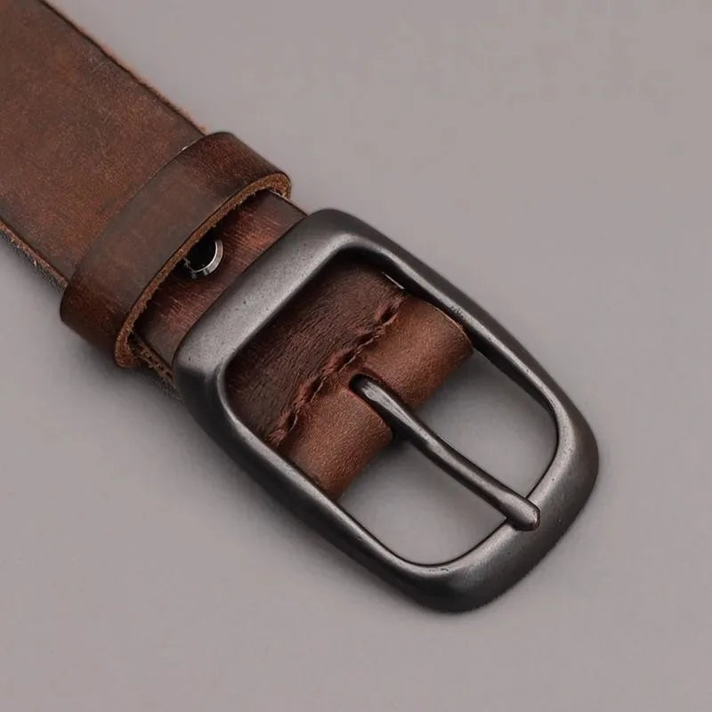 LOR MALE New Men's High-Quality Leather Belt Metal Pin Buckle Belt Leisure Business Waistband Fashionable Male Accessory Designer Belt