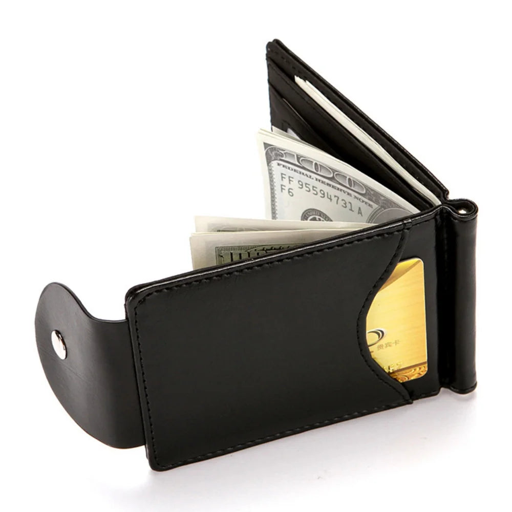LOR MALE 1 Men's Fashionable Wallet, Creative Card Holder, Men's Work Id Flip Cover with Clasp, Dollar Bill Clip