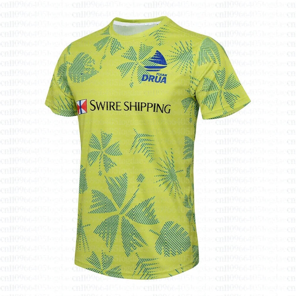 2026 Men's Fiji Drua Rugby Singles Jersey T-Shirt Adult Training Uniform Short-Sleeved Men's O-Neck Quick Drying Sports T-Shirt