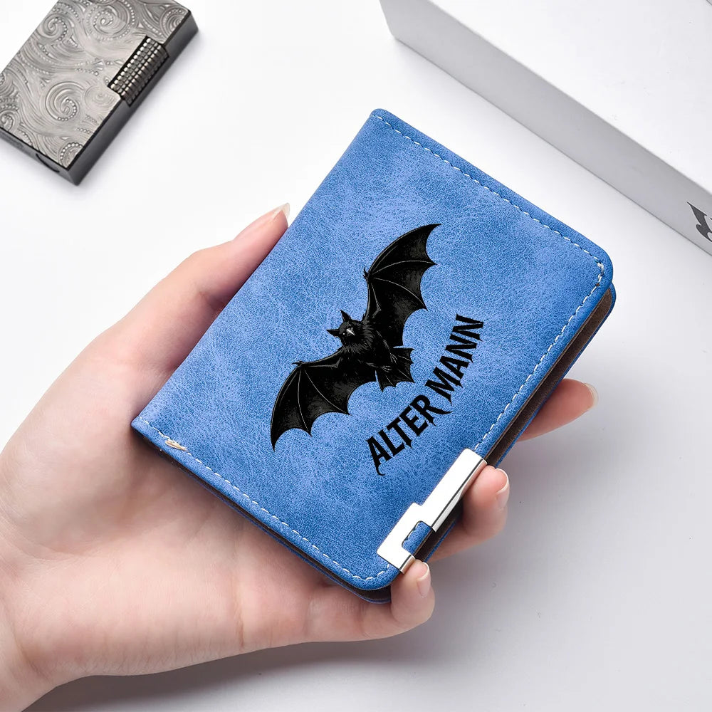 LOR MALE Bat Pattern Wallet – Slim Card & Cash Holder
