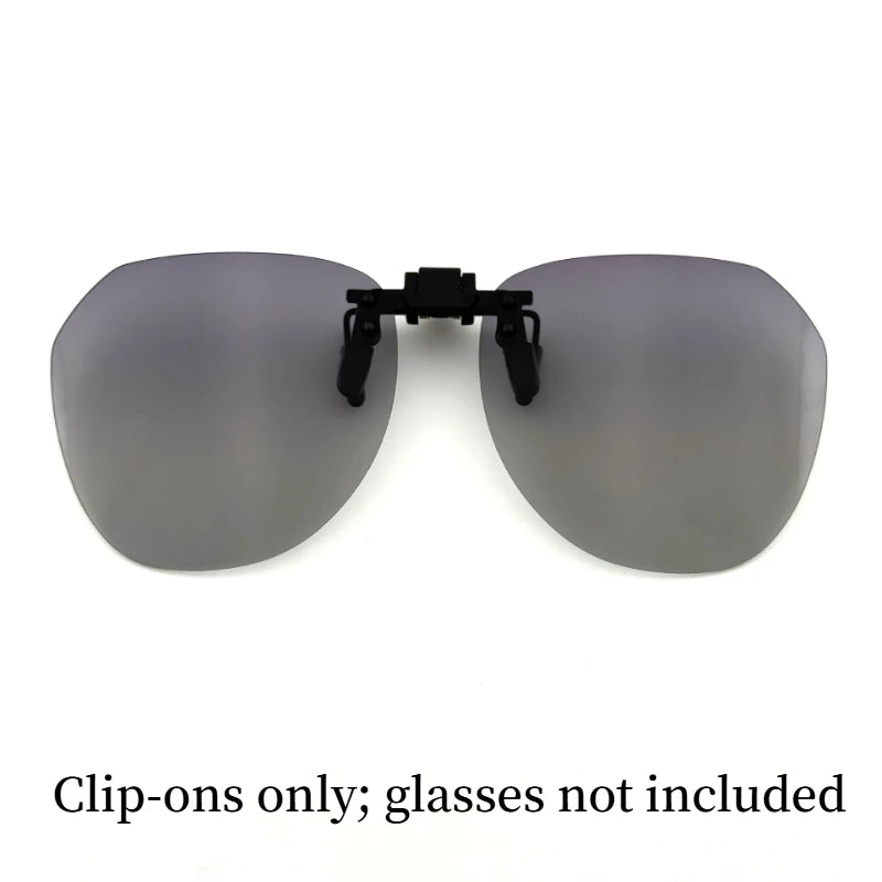 LOR MALE Polarized Sunglasses Clips for Men Classic Anti-UV Driving Sun Glasses Clips for Day and Night Use Outdoor Fishing Lenses