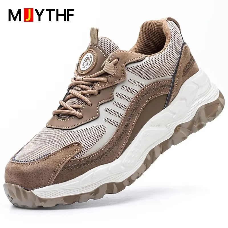 LOR MALE 2026 New Work Boots Safety Steel Toe Shoes Men Boots Anti-Puncture Safety Boots Protective Shoes Sneakers Indestructible Shoes