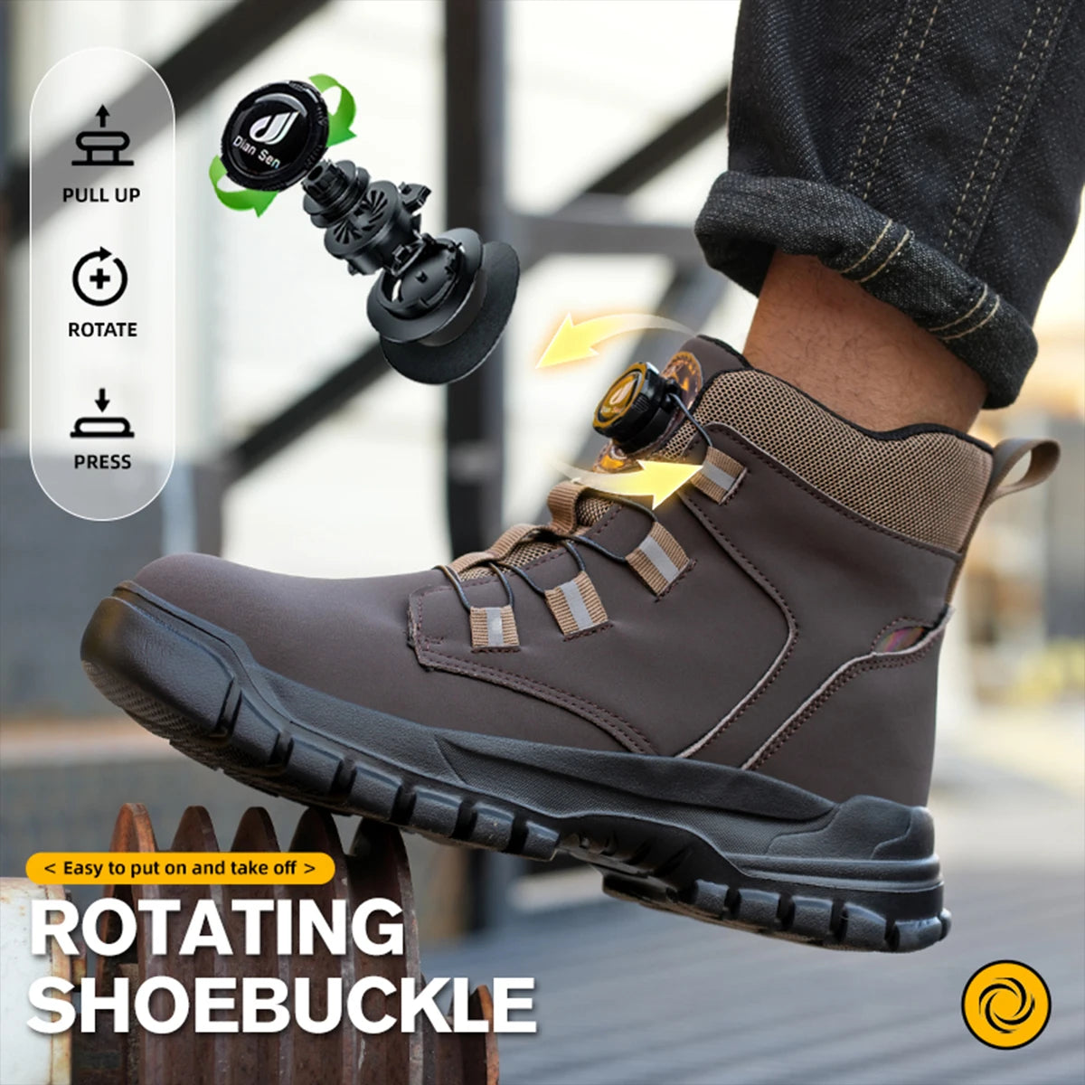 LOR MALE Waterproof Safety Boots Men Indestructible Steel Toe Work Boots Anti-smash Stab-resistant Safety Shoes Biker Botas Para Hombre