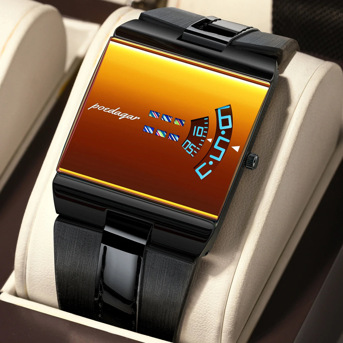 LOR MALE POEDAGAR Top Unique Man Watch Waterproof Casual Watch Sports Military Leather 2
