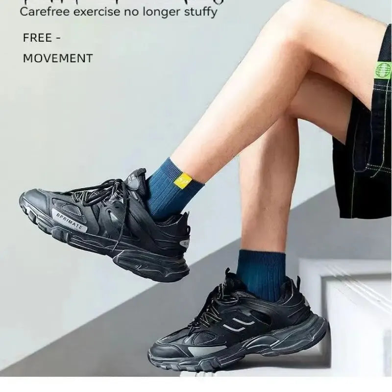 LOR MALE 5 Pairs Socks Mid-Calf Socks Warm Socks Long Sweat-Absorbing Breathable Socks