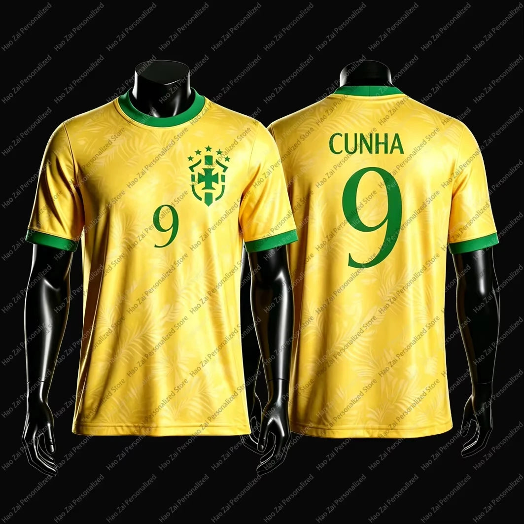 2026 Brazil National Team Fan Edition Jerseys/T-Shirts: Neymar #10 Vinícius #7—Kids Adults Men Women Sports & Casual Tops