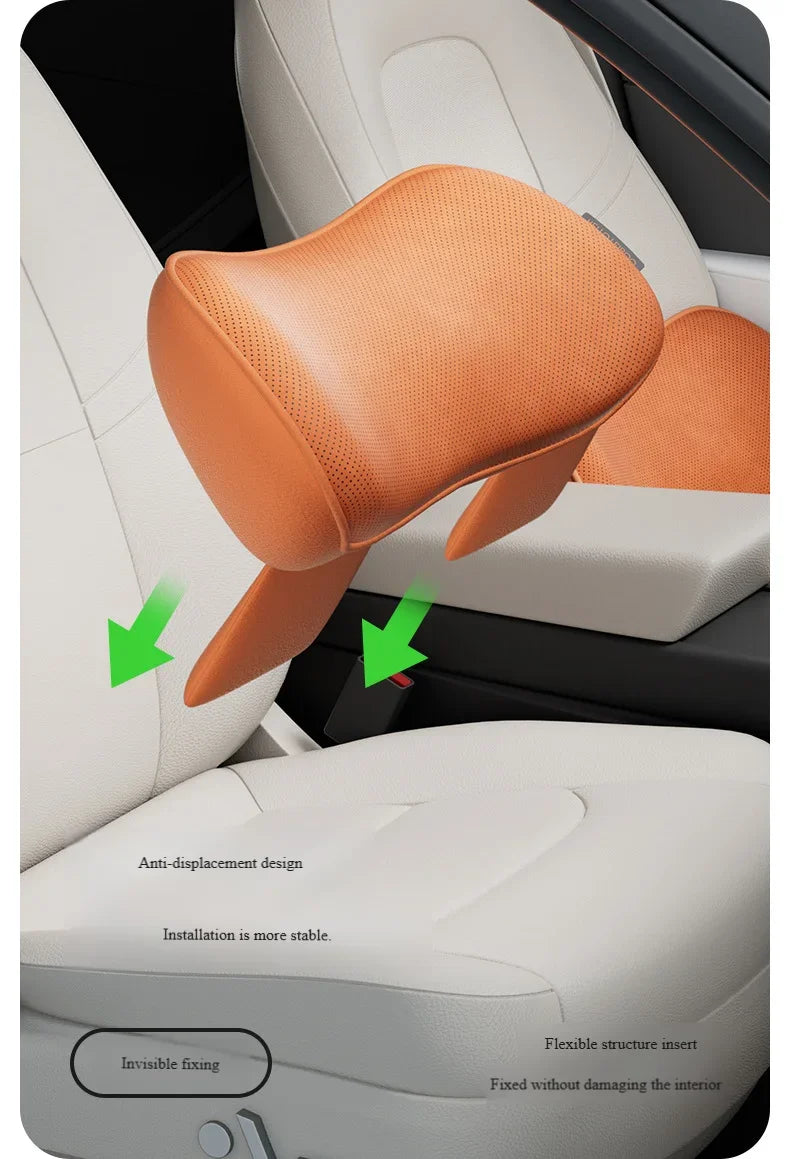 LOR MALE Car Seat Pillow Memory Foam Lumbar Support Breathable Back Protector Suitable for Office Chairs and Car Interior Accessories