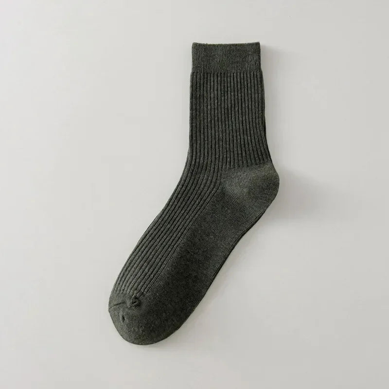 LOR MALE Socks Casual Men Business Male Breathable Elastic Cotton Long Socks Solid