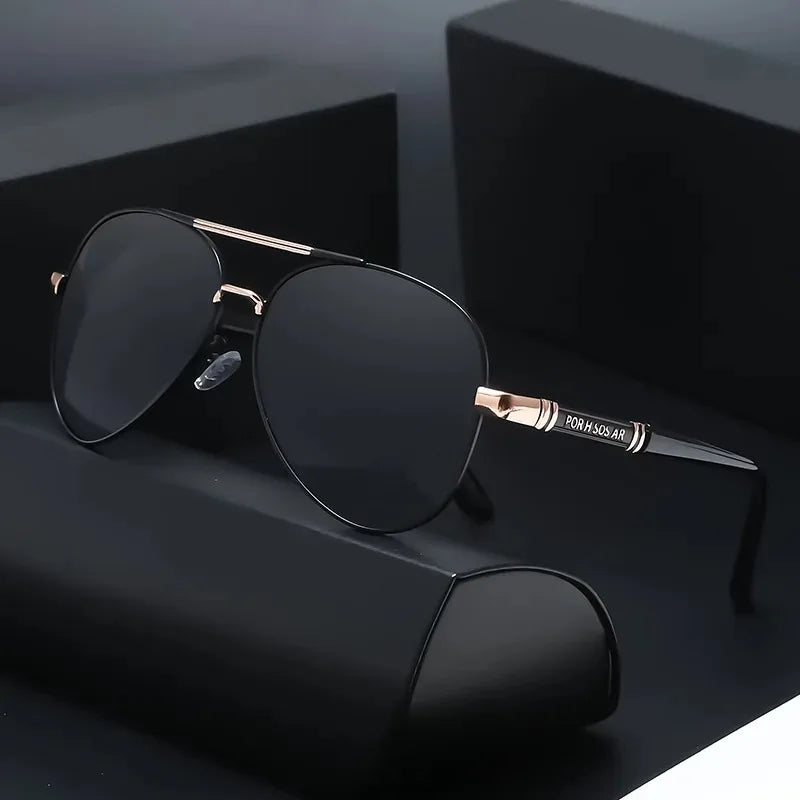 LOR MALE Polarized Sunglasses Men metal Frame Quality Sun Glasses Brand Design Male Women Glasses Fishing Driving Goggles UV400