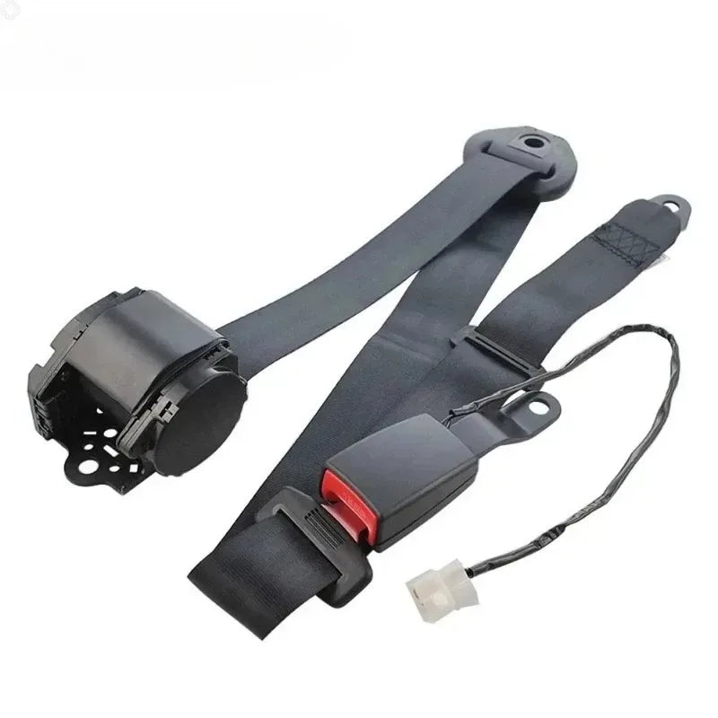 LOR MALE For High Quality Seat Belts 3 Point Universal Safety Belt with Curved Rigid Buckle with Warning Cable Car Belt Accessories