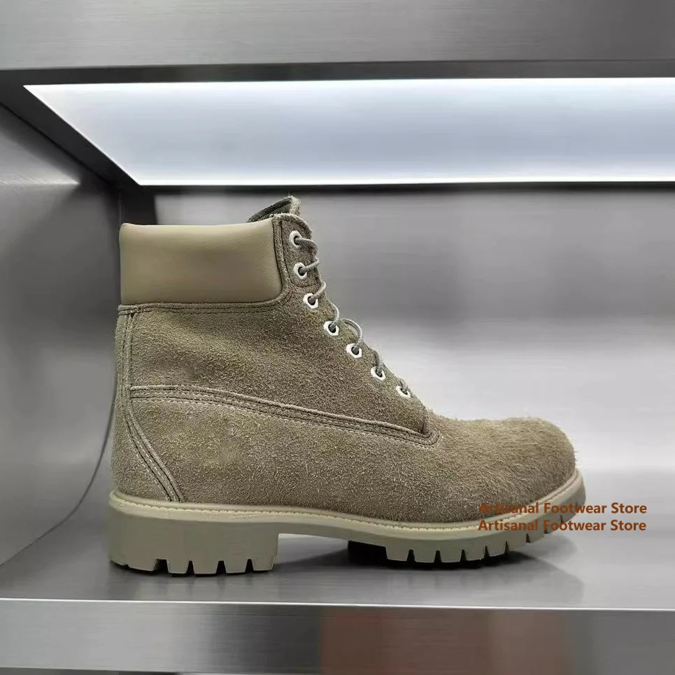 LOR MALE High-Top Big Toe Motorcycle Boots Men's Boots Lace-Up Trendy Outdoor Hiking Boots Designer Handmade Height Increased Men Boots