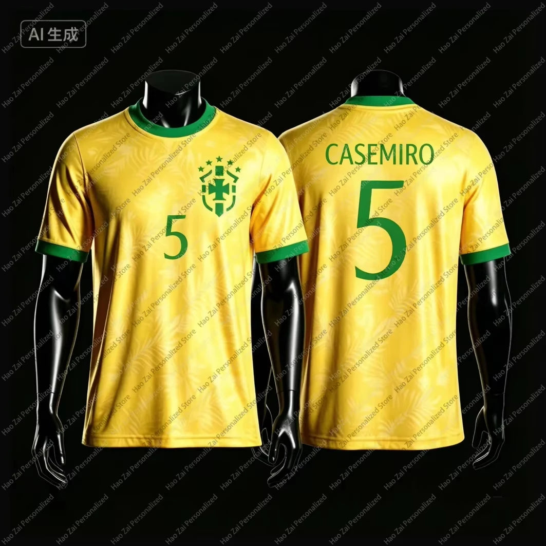 2026 Brazil National Team Fan Edition Jerseys/T-Shirts: Neymar #10 Vinícius #7—Kids Adults Men Women Sports & Casual Tops