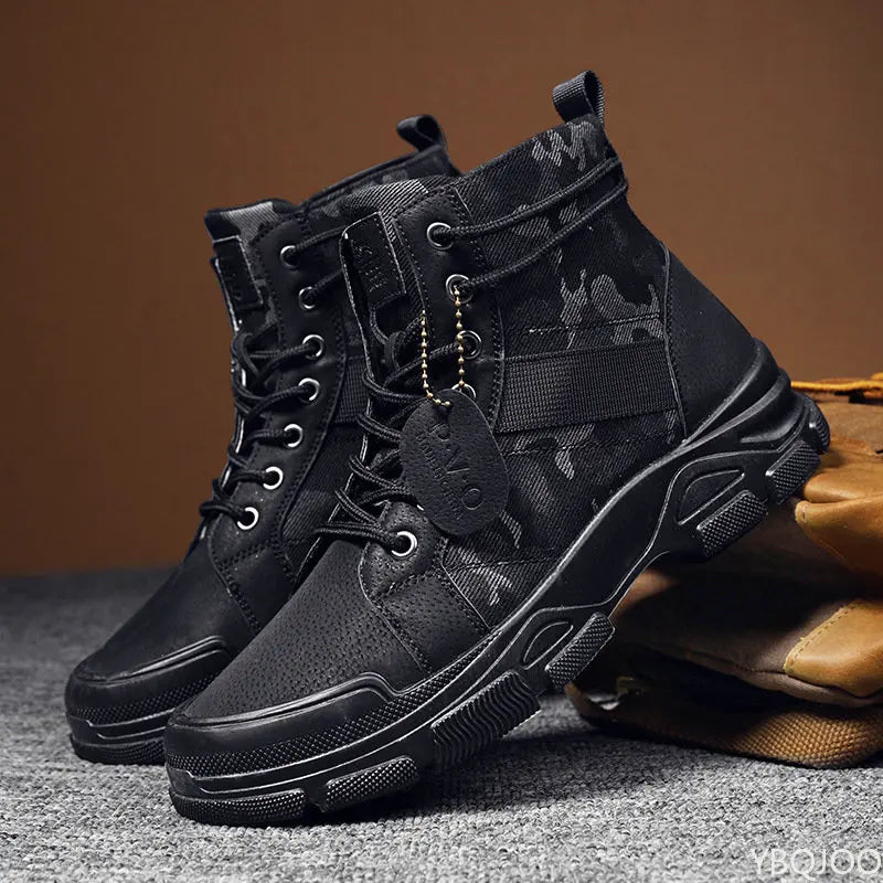 LOR MALE Men Boots Casual Outdoor Desert Boots Autumn Fashion Camouflage Lace-up Platform Shoes Man  Botas Masculina Zapatos Hombre