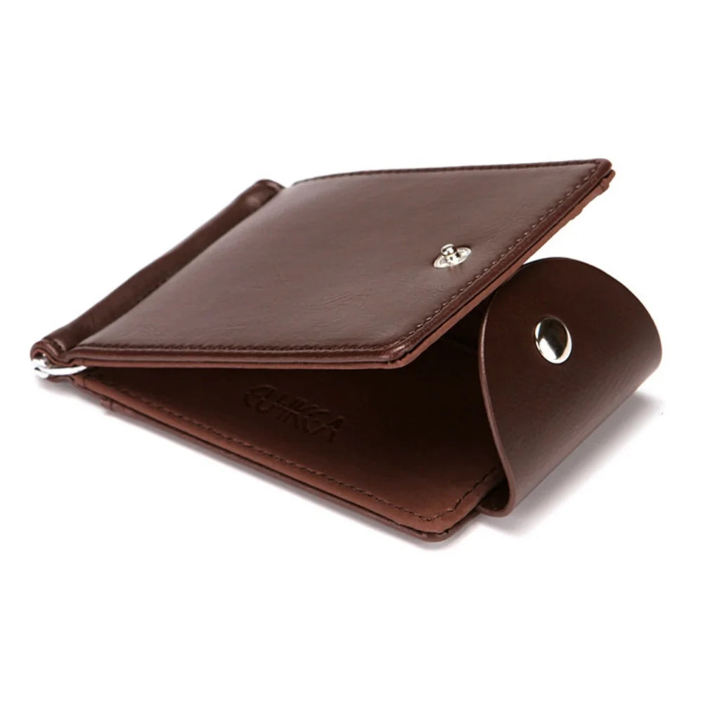LOR MALE 1 Men's Fashionable Wallet, Creative Card Holder, Men's Work Id Flip Cover with Clasp, Dollar Bill Clip