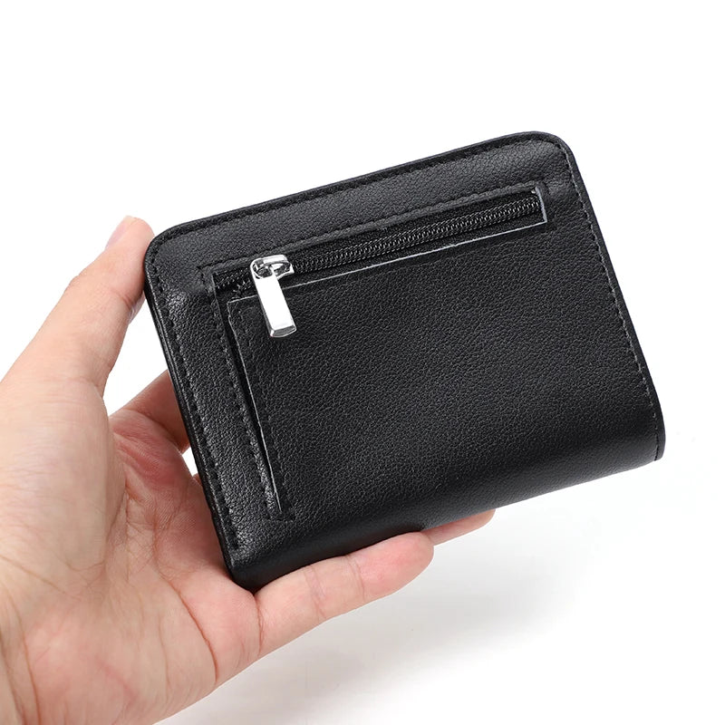 LOR MALE Slim Wallet Men Genuine Leather Thin Pocket Wallet for Men Short Purse Unisex Women  Mini Wallets Card Holder Small Coin Purse