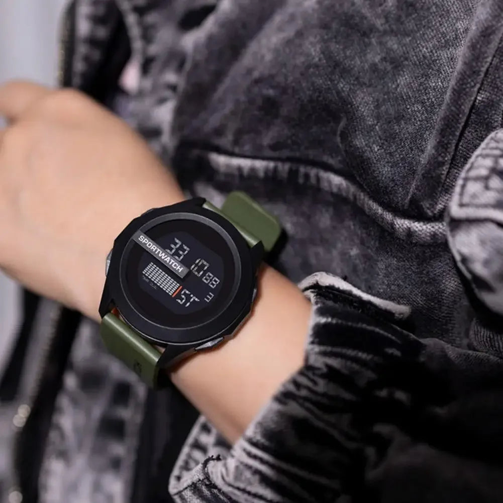 LOR MALE Sports Watches Alarm Clock Multifunction Men LED Digital Watch Waterproof Fitn