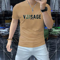 LOR MALE Short Sleeved T-shirt 3d Letters Design Trendy Male Tees Breathable Versatile