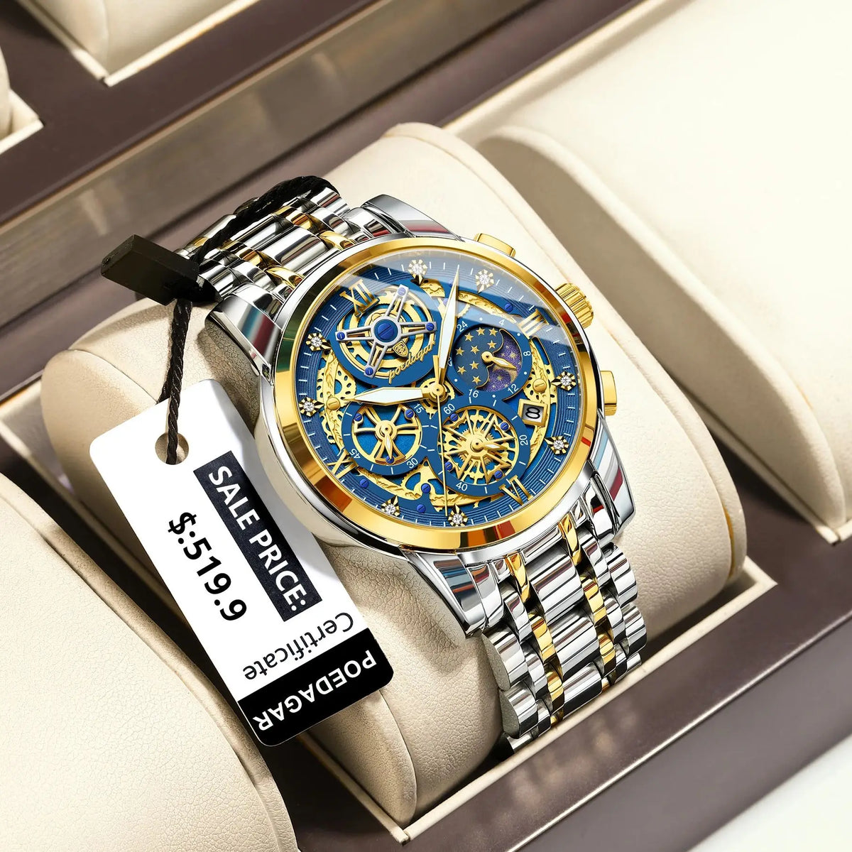 LOR MALE POEDAGAR Luxury High Quality Man Watch Waterproof Luminous Chronograph Date Men Watch Stainless Steel Quartz Men's Watches Reloj